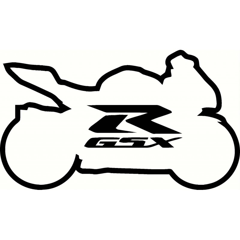 Suzuki GSXR Sport Bike Logo Outline