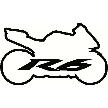 Yamaha R6 Sport Bike Logo Outline