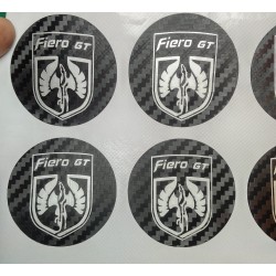 Fiero GT Wheel Cap Stickers with Round Background