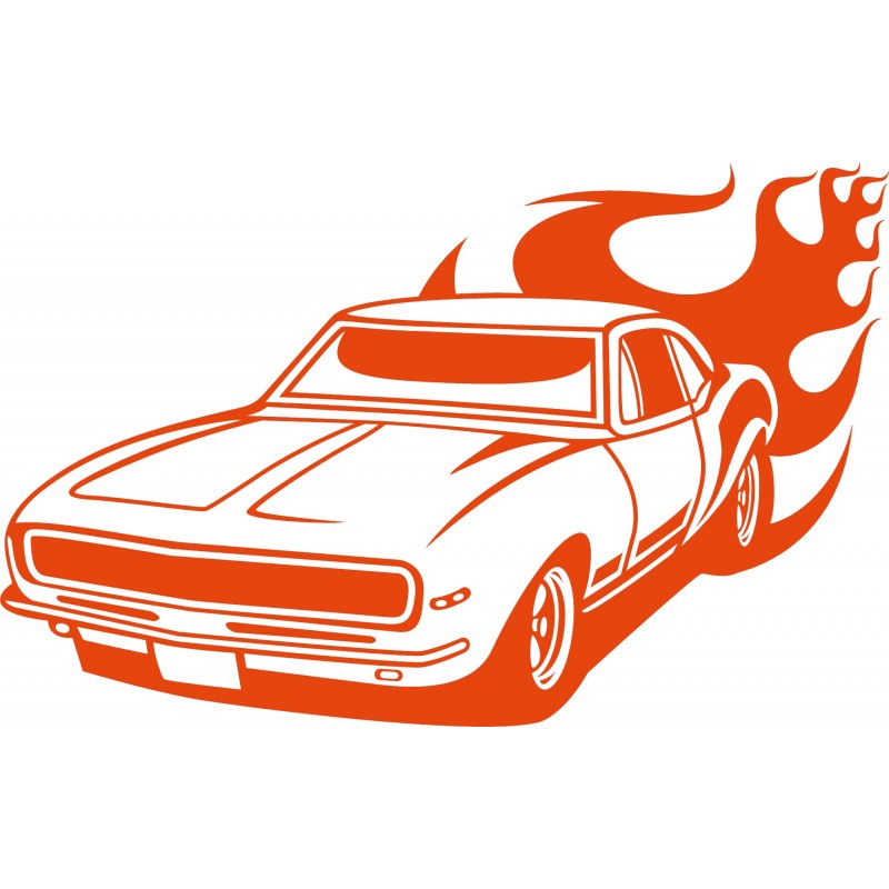 Camaro 67 68 69 Flames Rear