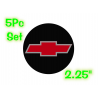 Chevy Wheel Caps 2.25" Bowtie w/t Silver Outline