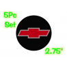 Chevy Wheel Caps 2.75" Bowtie w/t Silver Outline